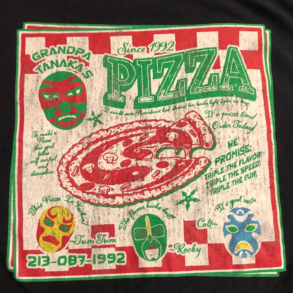 Three Ninjas Pizza Retro Logo 3XL T-Shirt 90’s theme Tee Shirt